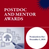Read flyer with white texts, blue star in the left-hand corner. Test. Postdoc and mentor awards. nominations due December 1, 2025.